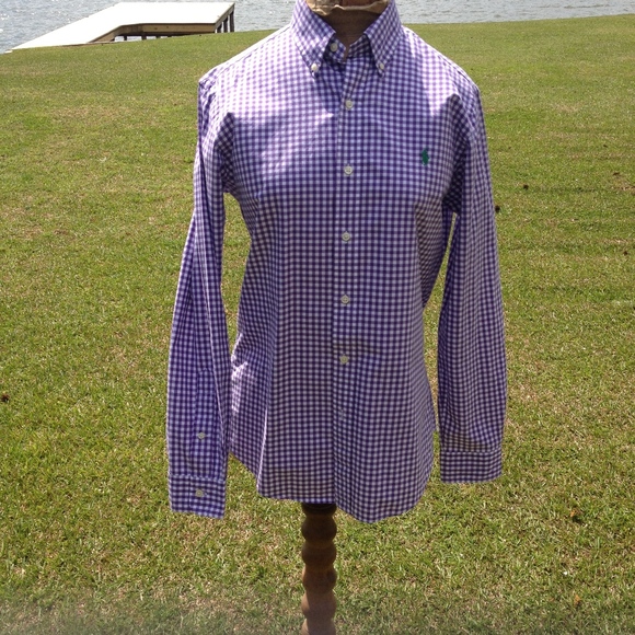 Ralph Lauren Blue Label Other - Ralph Lauren Polo Purple/White Check Long Sl Shirt